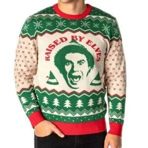 ELF Green and Red Crewneck Sweater